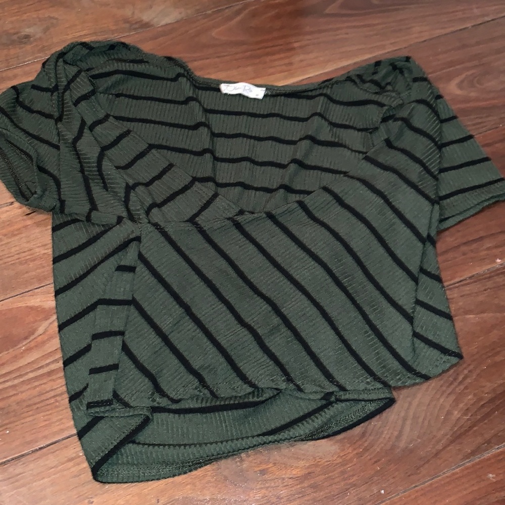 olivia rae green and back wrap top